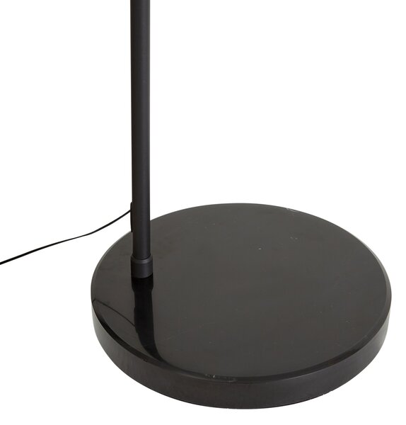 Lampă de podea arcuită de design neagră, cu LED, cu dimmer în 3 trepte - Anello