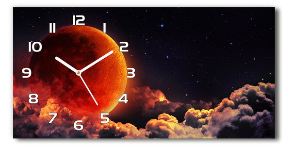 Ceas de perete modern din sticla eclipsa de Luna