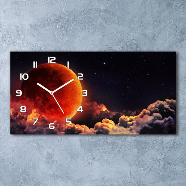 Ceas de perete modern din sticla eclipsa de Luna