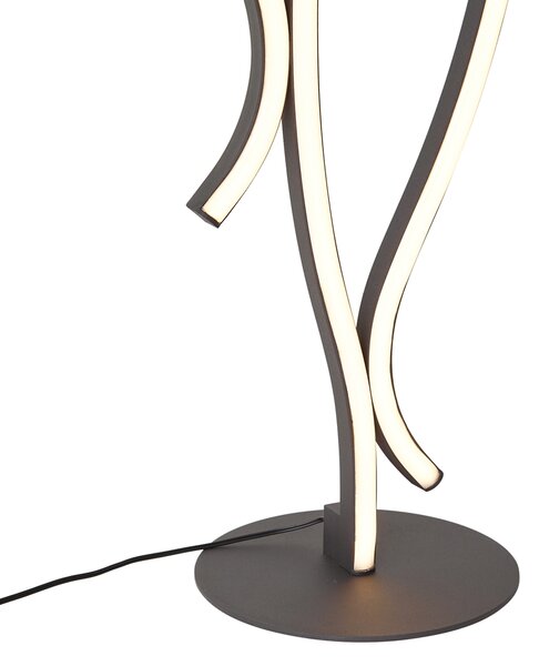 Lampă de podea de design neagră incl. LED cu dimmer - Ying
