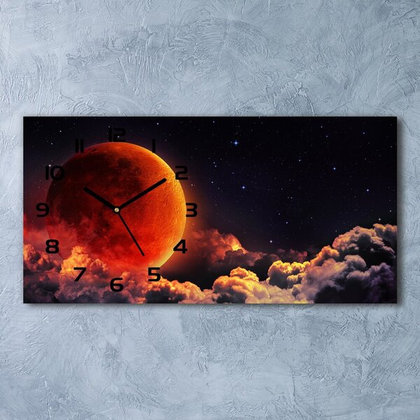 Ceas de perete modern din sticla eclipsa de Luna