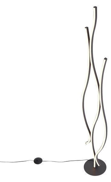 Lampă de podea de design neagră incl. LED cu dimmer - Ying