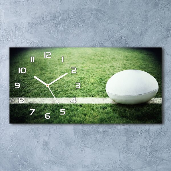 Ceas de perete modern din sticla Minge de rugby