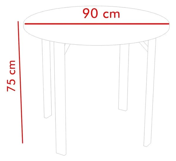 Masa bucatarie Onita rotund culoare nuc,R 90cm