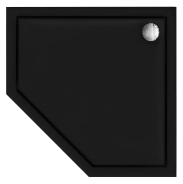 Rea Diamond - cadă de duș acrilică 90 x 90 x 5 cm + sifon, negru, REA-K8543
