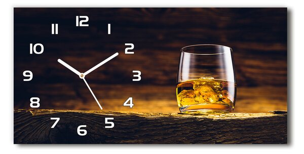 Ceas de perete modern din sticla Bourbon într-un pahar