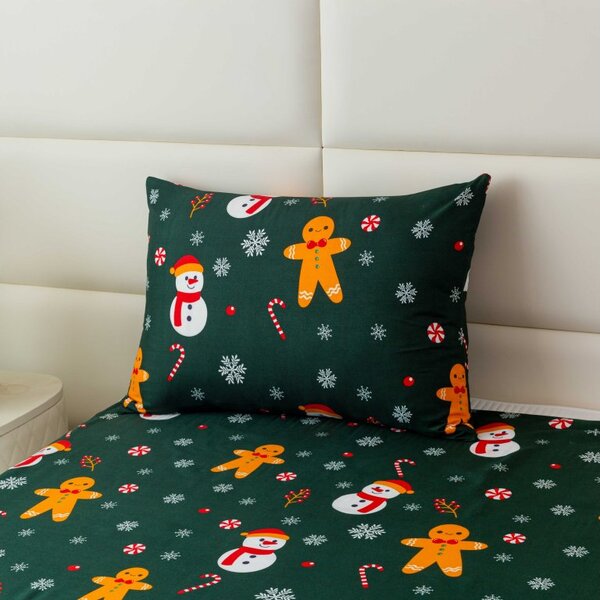 Set cadou pentru dormitor SNOWMAN AND GINGERBREAD, verde