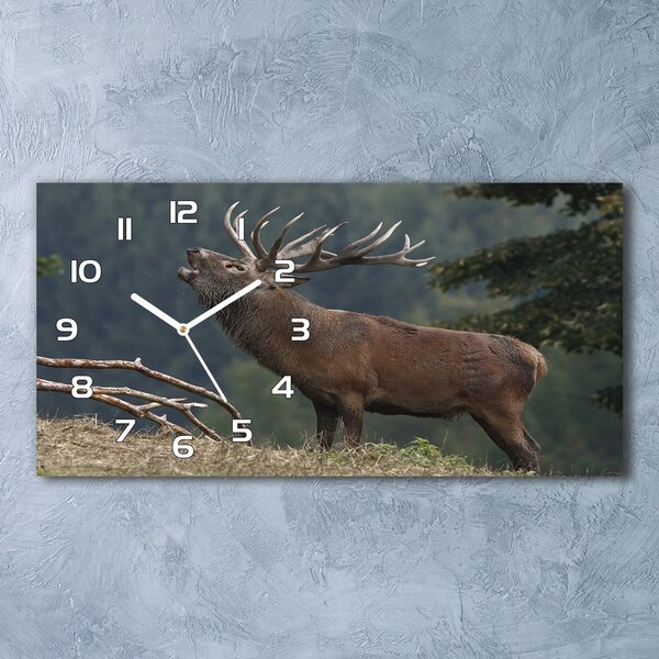 Ceas de perete modern din sticla Deer pe deal