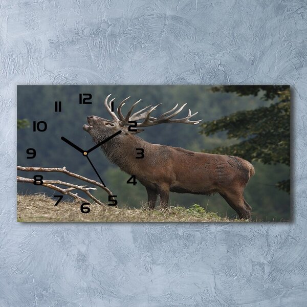 Ceas de perete modern din sticla Deer pe deal
