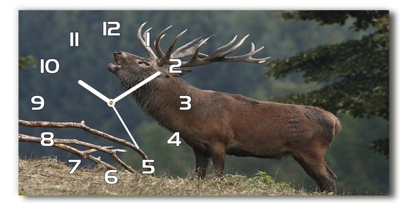 Ceas de perete modern din sticla Deer pe deal