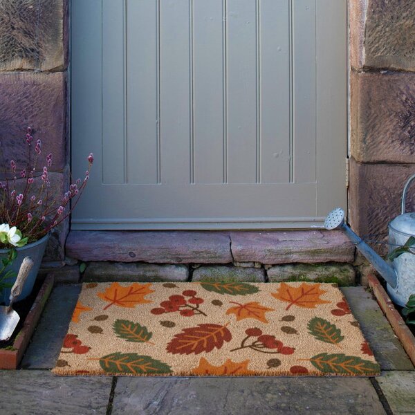 Covoraș de intrare din fibre de nucă de cocos 40x60 cm Autumn Leaves – Artsy Doormats