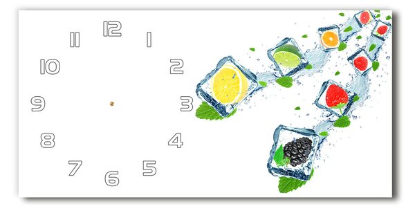 Ceas de perete modern din sticla cuburi de fructe