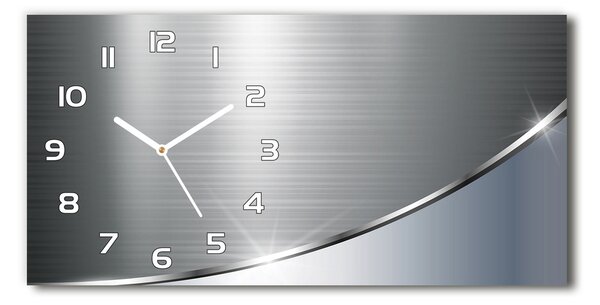 Ceas de perete orizontal din sticlă abstracție de metal