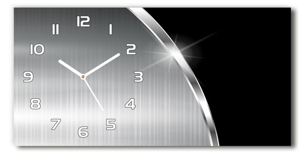 Ceas de perete orizontal din sticlă abstracție de metal