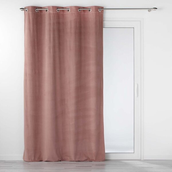 Draperie roz din catifea 140x260 cm Velouriane – douceur d'intérieur