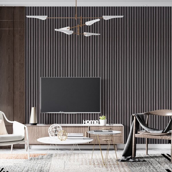 Panou decorativ din PVC gri cu dimensiuni 16х1.8х270 cm