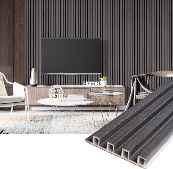 Panou decorativ din PVC gri cu dimensiuni 16х1.8х270 cm