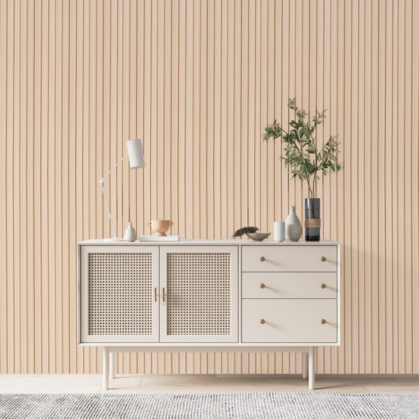 Panou decorativ din PVC stejar cu dimensiuni 15x1x260 cm