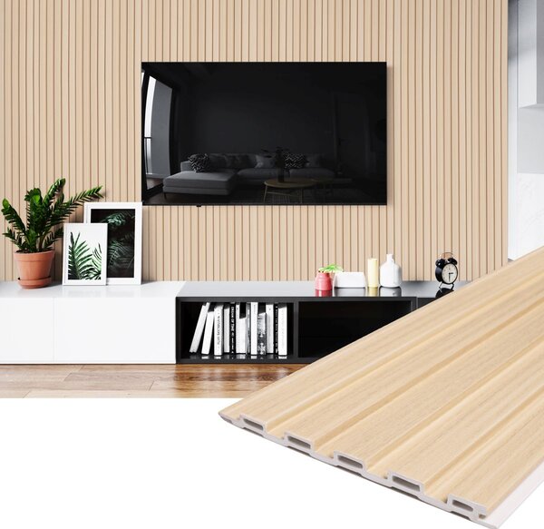 Panou decorativ din PVC stejar cu dimensiuni 15x1x260 cm