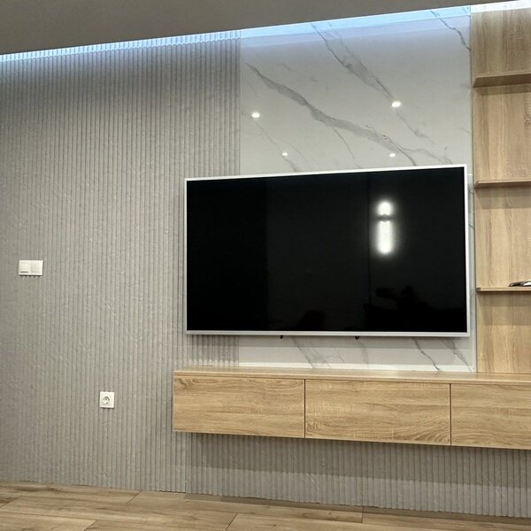 Panou decorativ marmură albă 260x122 cm