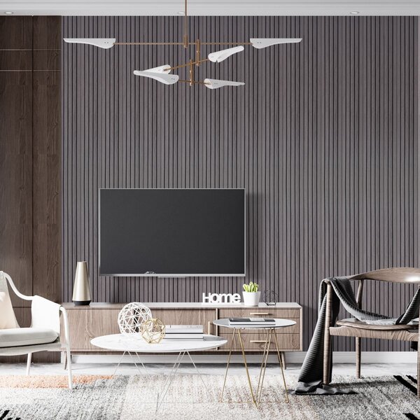Panou decorativ din PVC gri cu dimensiuni 15 х 1 cm