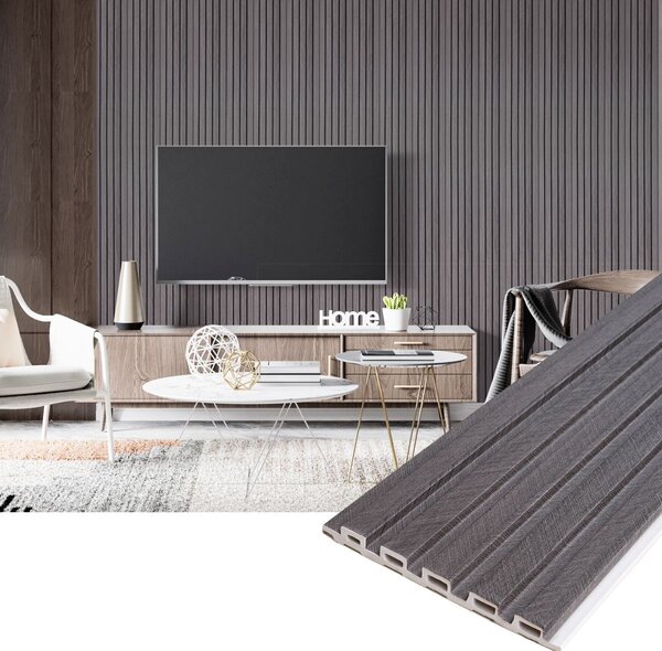 Panou decorativ din PVC gri cu dimensiuni 15 х 1 cm
