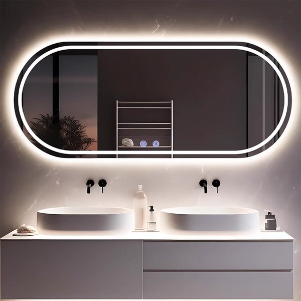 Oglindă de baie cu iluminare LED și funcție anti-ceață Klara