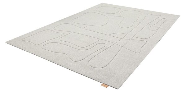 Covor gri deschis din lână 200x300 cm Morphic – Agnella