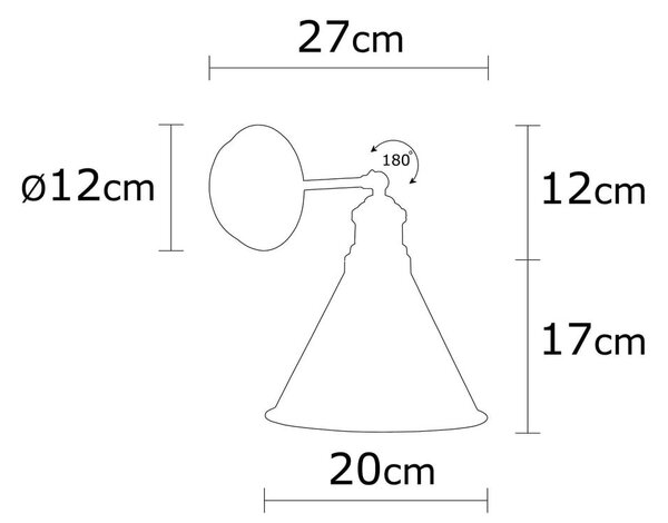 Aplică de perete bronz ø 20 cm Tramino – Opviq lights