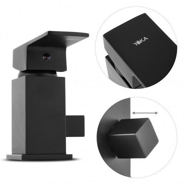 Erga Trio, baterie cadă cu 3 găuri, negru mat, ERG-YKA-BW.TRIO-BLK