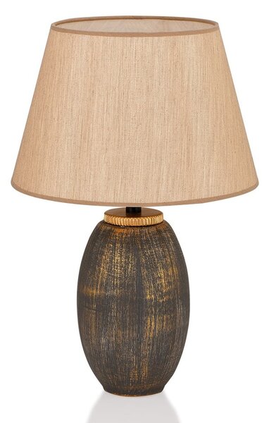 Veioză gri/bej cu abajur textil (înălțime 46 cm) – Opviq lights
