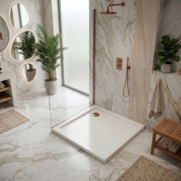 Rea, Cădiță de duș acrilică Rea Belmond Albă 80x80, KPL-04370