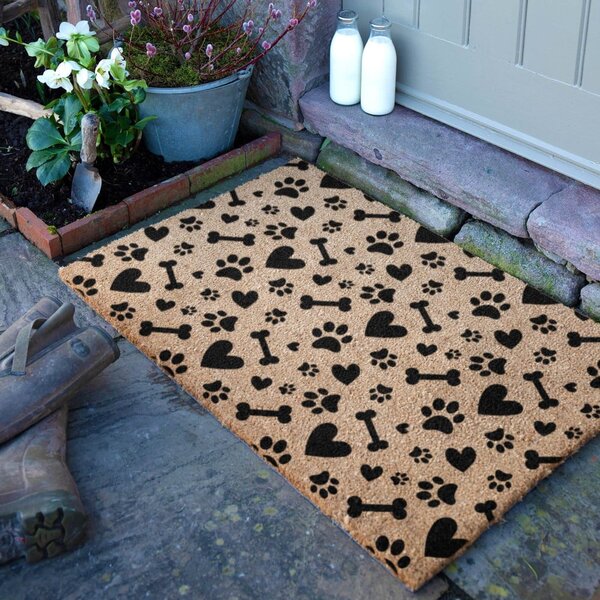 Covoraș de intrare din fibre de nucă de cocos 40x60 cm Paws and Bones – Artsy Doormats