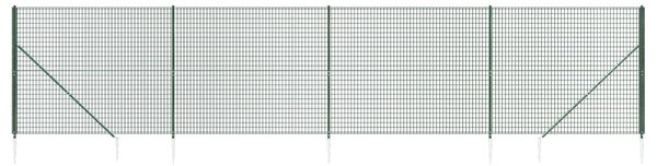 Gard plasă de sârmă cu țăruși de fixare, verde, 1,6x10 m