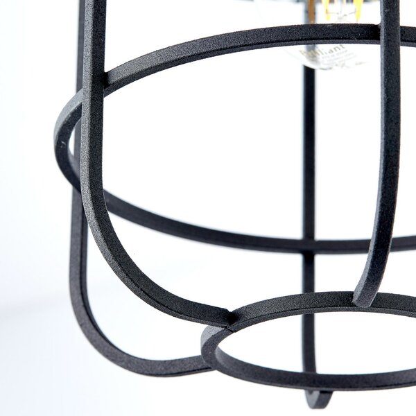 Brilliant Plafonieră Gwen, Ø 20 cm, lemn antichizat/negru, metal/lemn, reglabil, Lemn, Camera de zi / sufragerie, Lemn, Modern