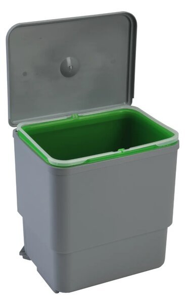 Cos gunoi pentru mobilier bucatarie, model Quatro, 1 cuva x 16 L, finisaj gri