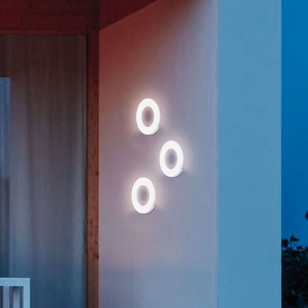 Viokef Aplică LED de exterior Santorini, alb, rotund, Alb, Metal, Modern