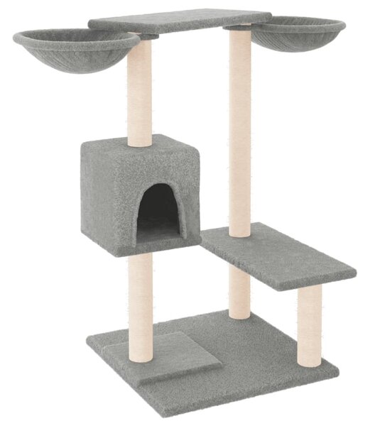 Ansamblu de pisici cu stâlpi de zgâriat, gri deschis, 82 cm