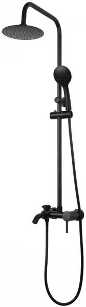 Erga Mutabi, set de duș cu baterie, cap de duș 20 × 20 cm și pipă, negru mat, ERG-YKA-BP.MUTABI-20-BLK