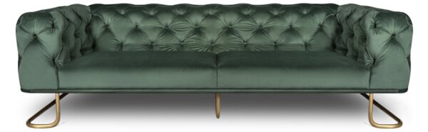 Canapea fixă 260 New Chester Paris Green 10 picior metal auriu elegance