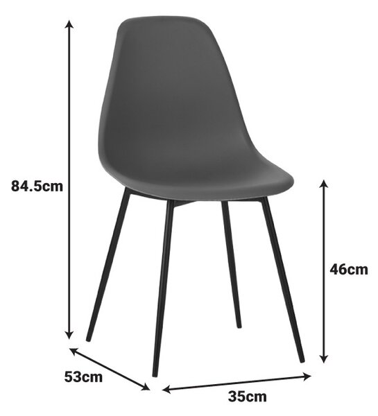 Scaun Model Ballen, Alb/Negru, 41.5x53x84.5 cm