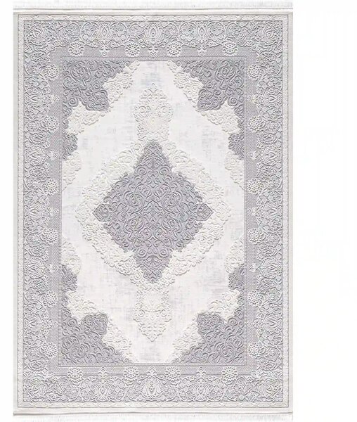 Covor VANESSA 06152A, 80x150 cm, forma dreptunghiulara, acril/poliester, gri/crem