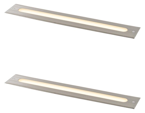 Set de 2 spoturi moderne de sol din oțel 50 cm, inclusiv LED IP65 - Eline