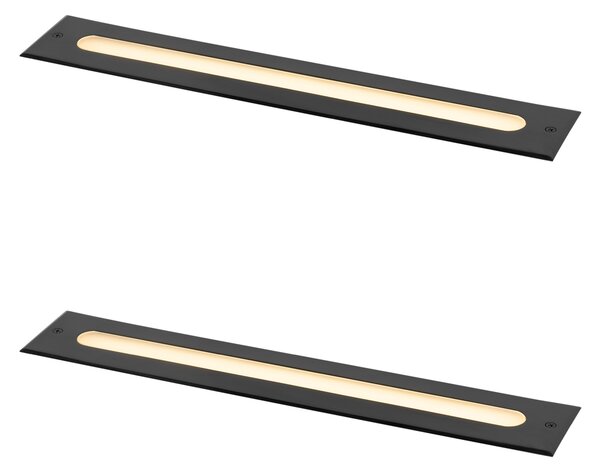 Set de 2 spoturi moderne de sol negre 50 cm incl. LED IP65 - Eline