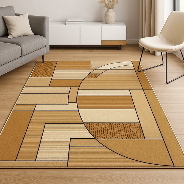 Covor Lotos 538-180, Dreptunghiular, Bej Crem/Maro, Dreptunghi, 80x200