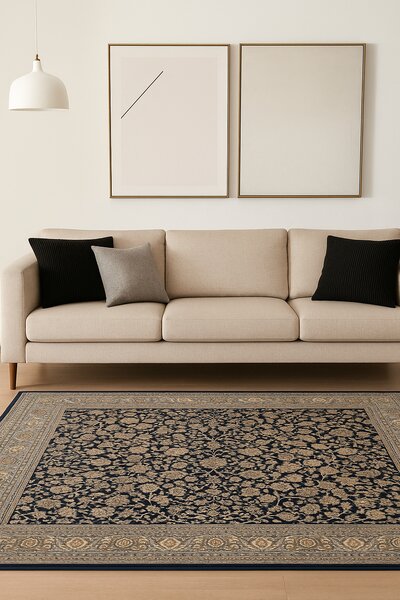 Covor Clasic Sufragerie, Model Kasmar 8746 334, Albastru 80 x 150, Dreptunghi