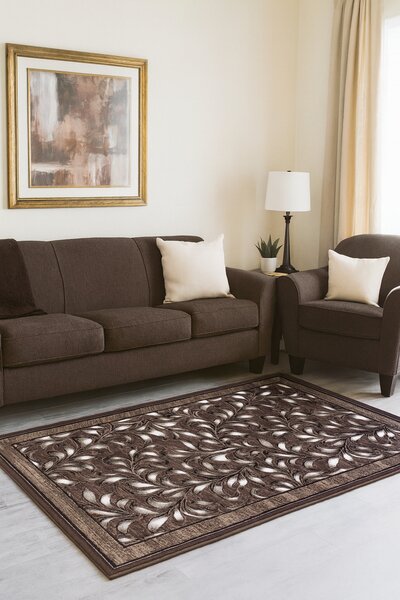 Covor Model Luna 1809 12, Dreptunghiular, Maro,1800 gr mp Dreptunghi, Maro, 80x150
