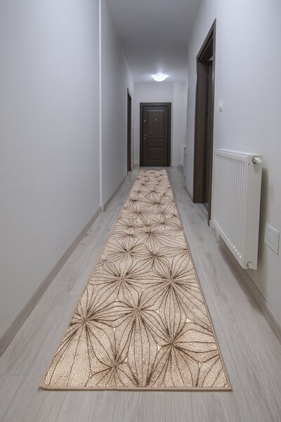 Traversa Model Cappuccino 16128 13, Festonata, Latime 120 cm, Bej Maro 120 x 200
