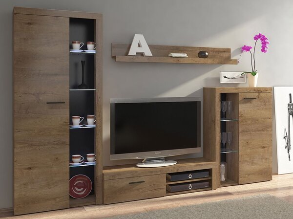 Mobilier living Rokara (stejar Lefkas) (fără iluminat). 1058617