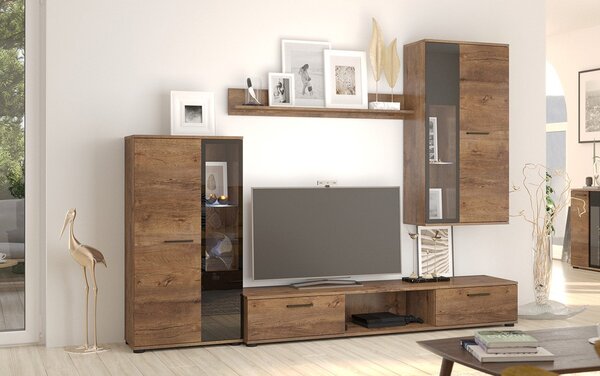Mobilier living Fletcher (stejar Lefkas) (fără iluminat). 1059024